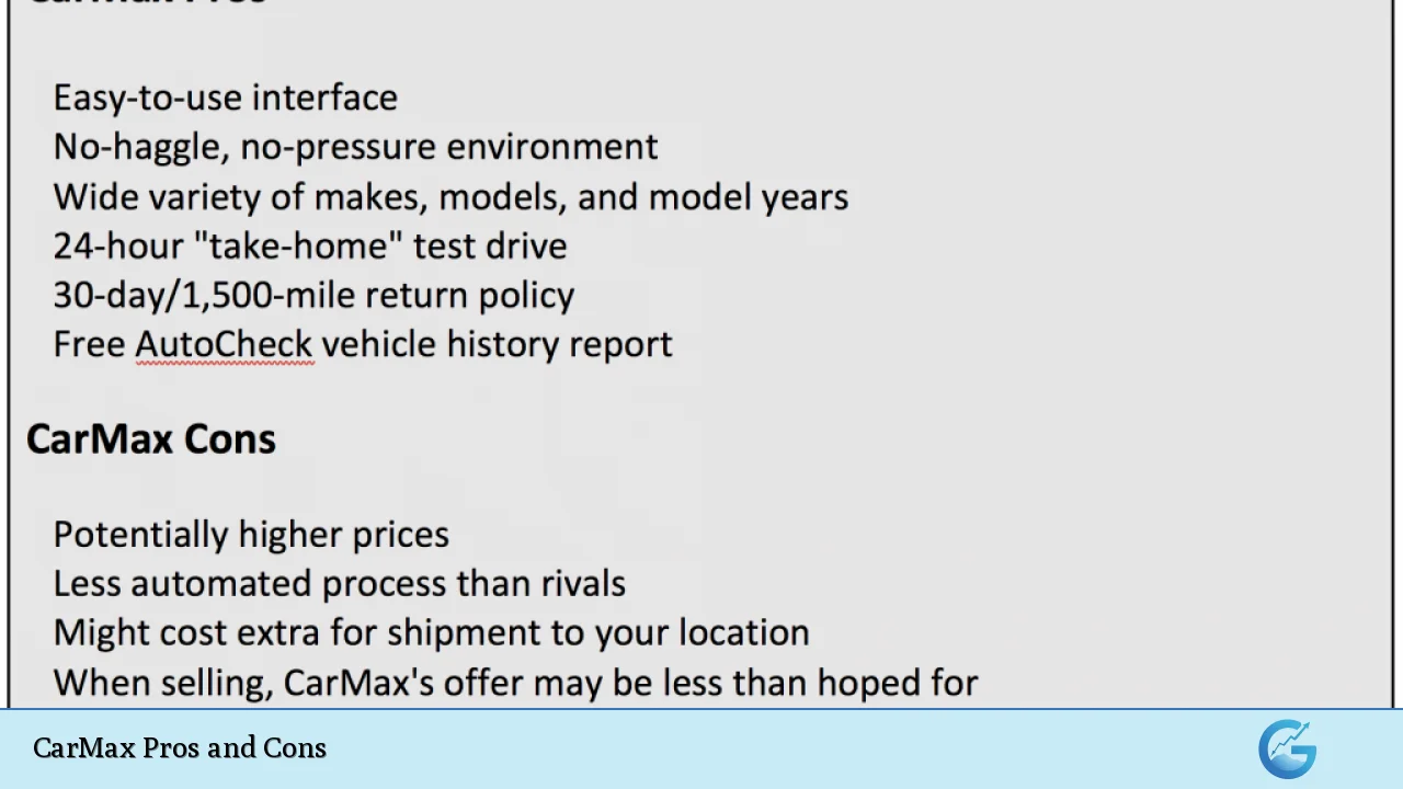 CarMax Pros and Cons