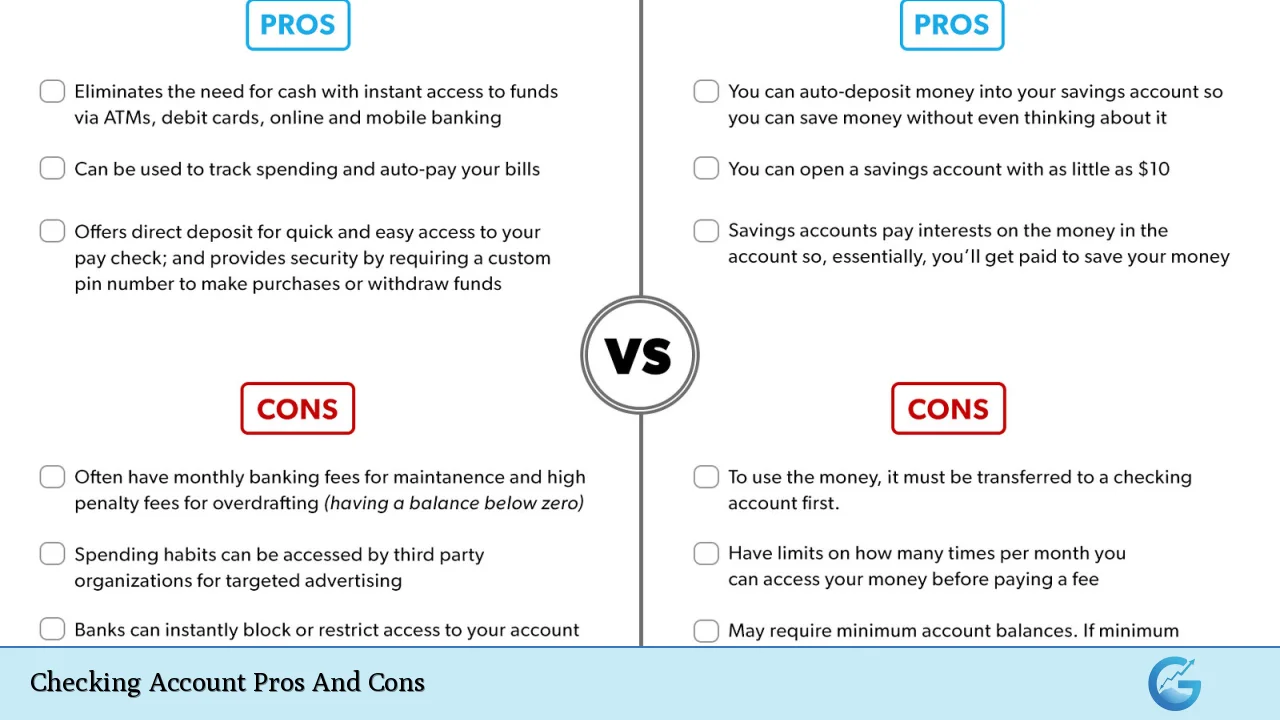 Checking Account Pros And Cons
