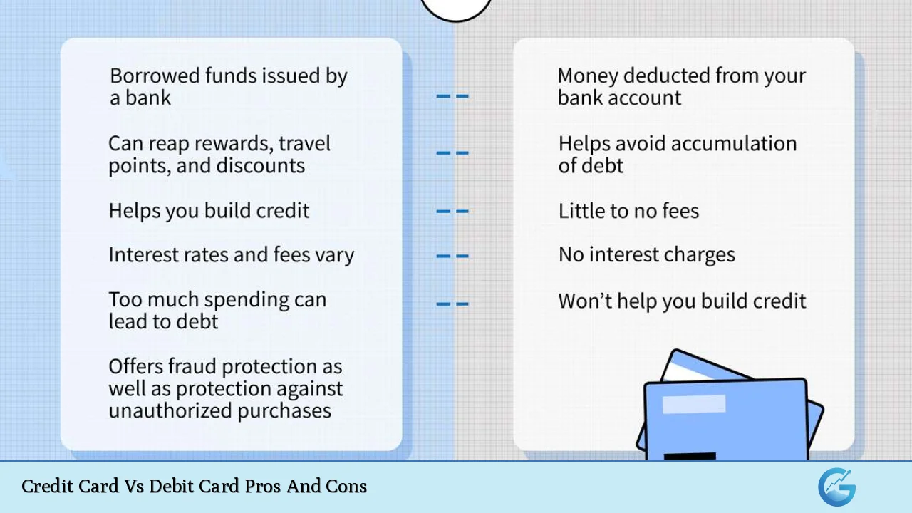 Credit Card Vs Debit Card Pros And Cons