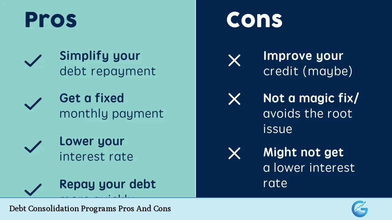 Debt Consolidation Programs Pros And Cons