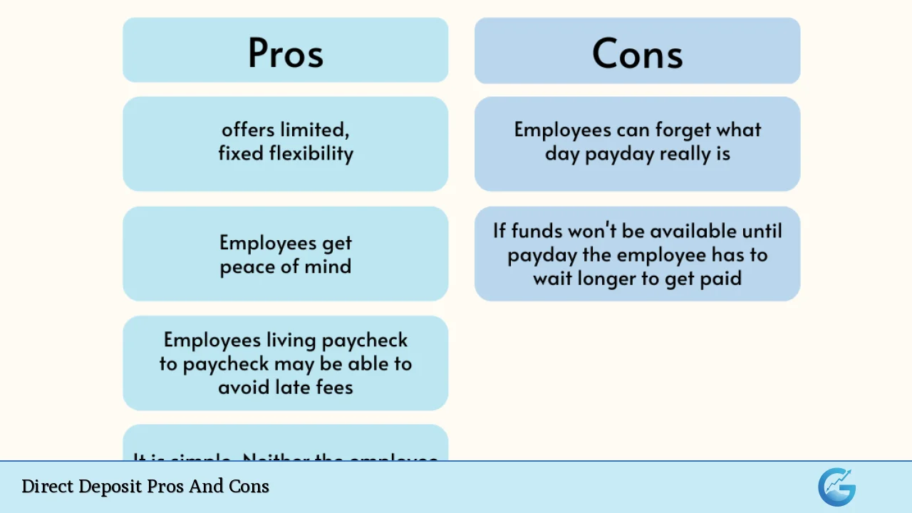 Direct Deposit Pros And Cons