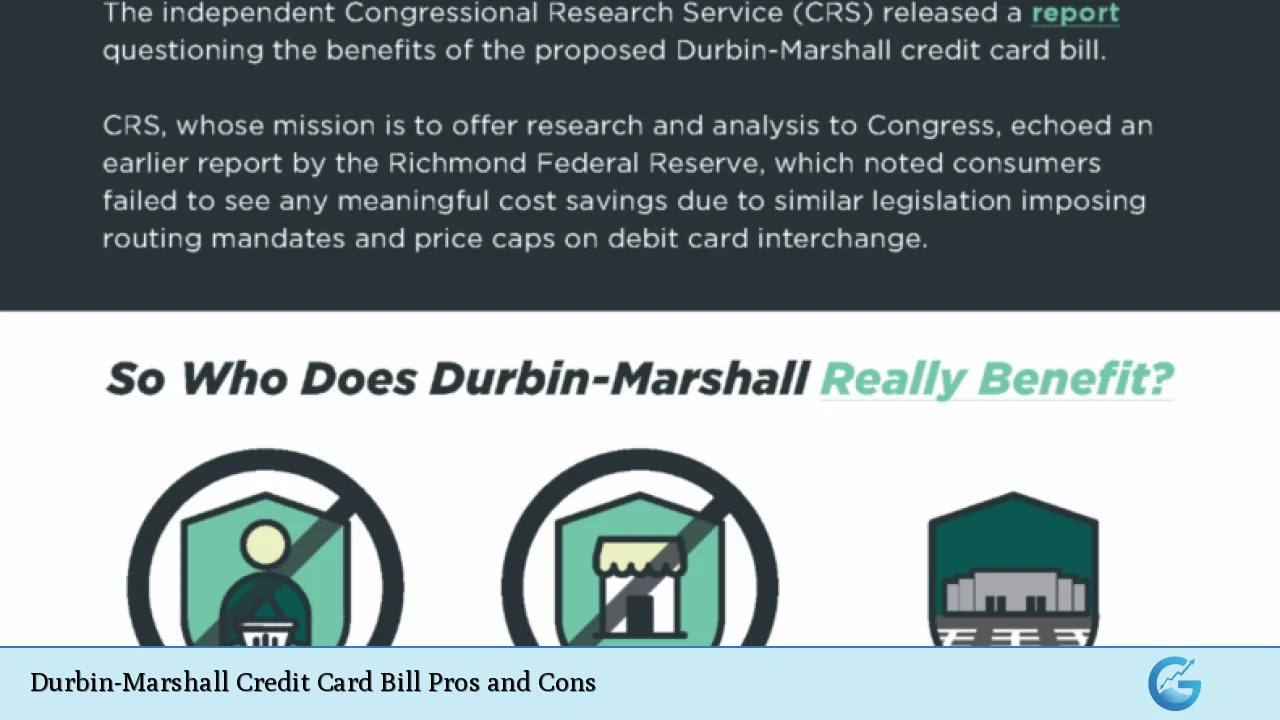 Durbin-Marshall Credit Card Bill Pros and Cons