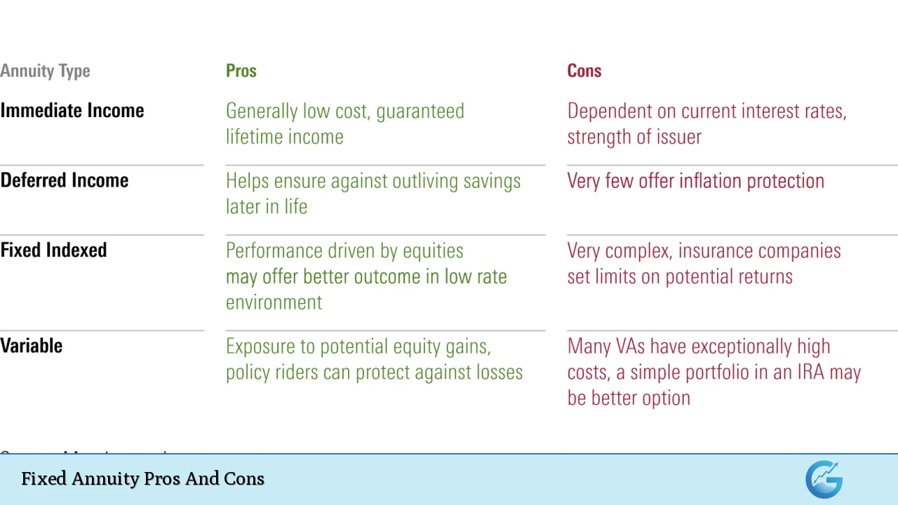 Fixed Annuity Pros And Cons