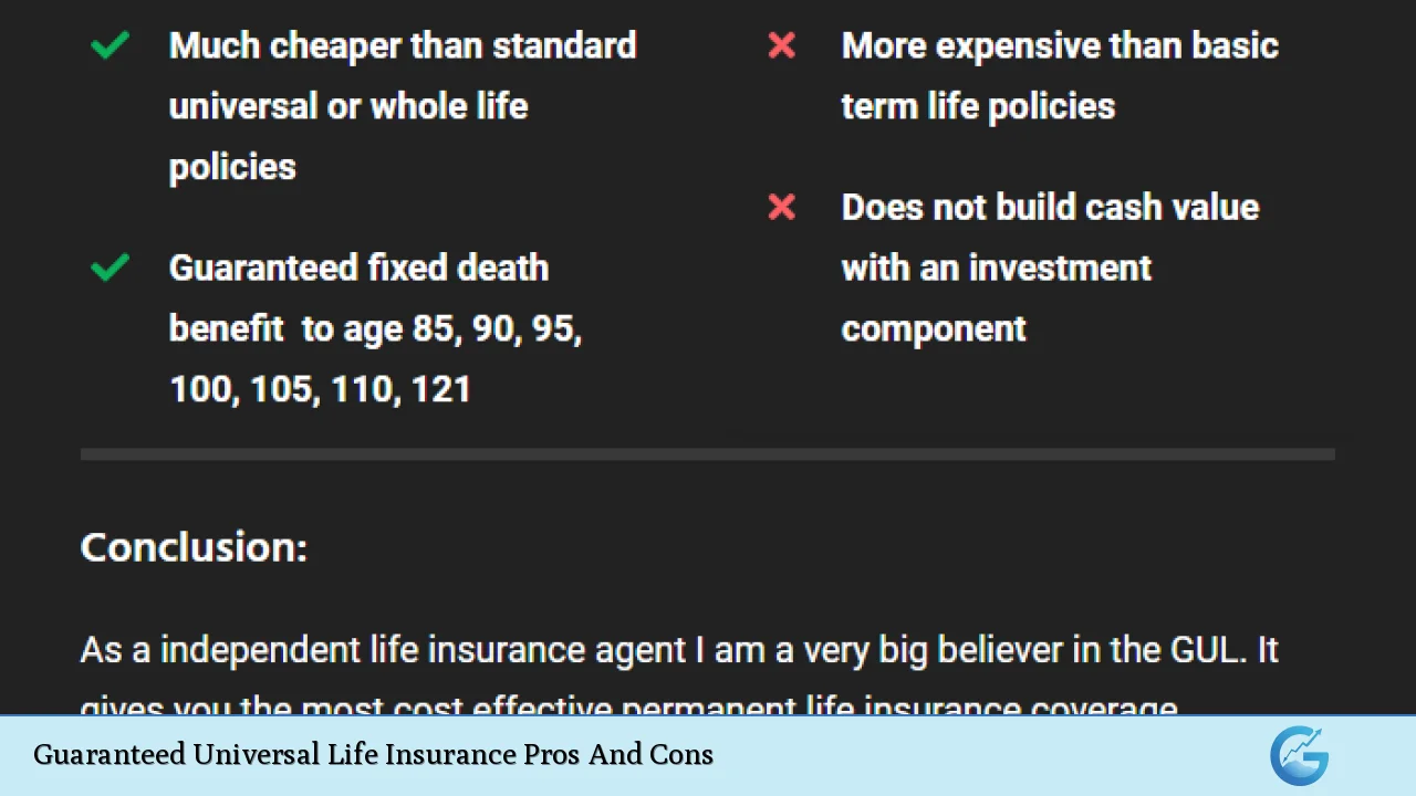 Guaranteed Universal Life Insurance Pros And Cons