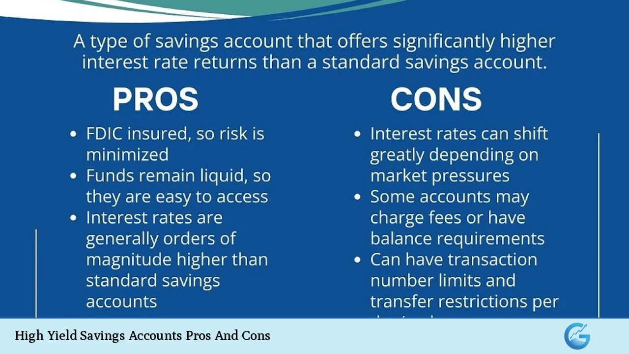 High Yield Savings Accounts Pros And Cons