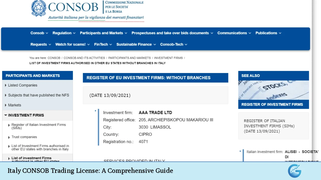 Italy CONSOB Trading License: A Comprehensive Guide