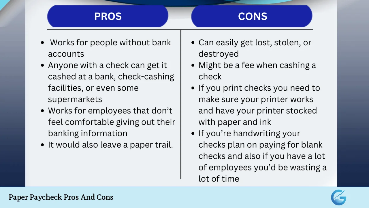 Paper Paycheck Pros And Cons