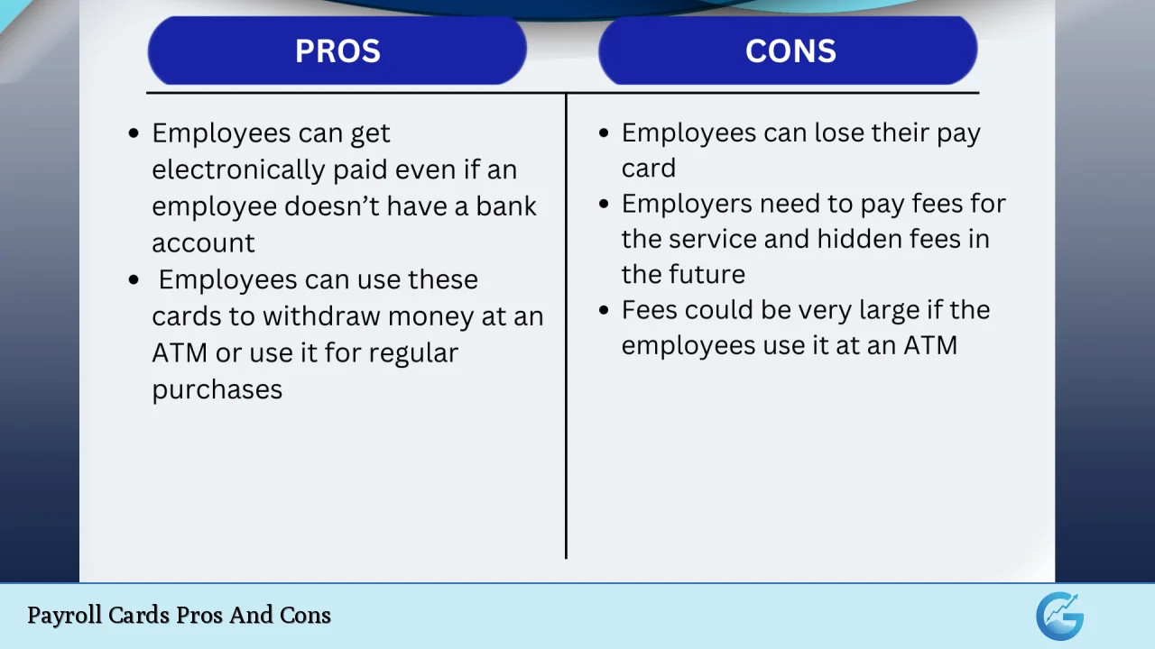 Payroll Cards Pros And Cons