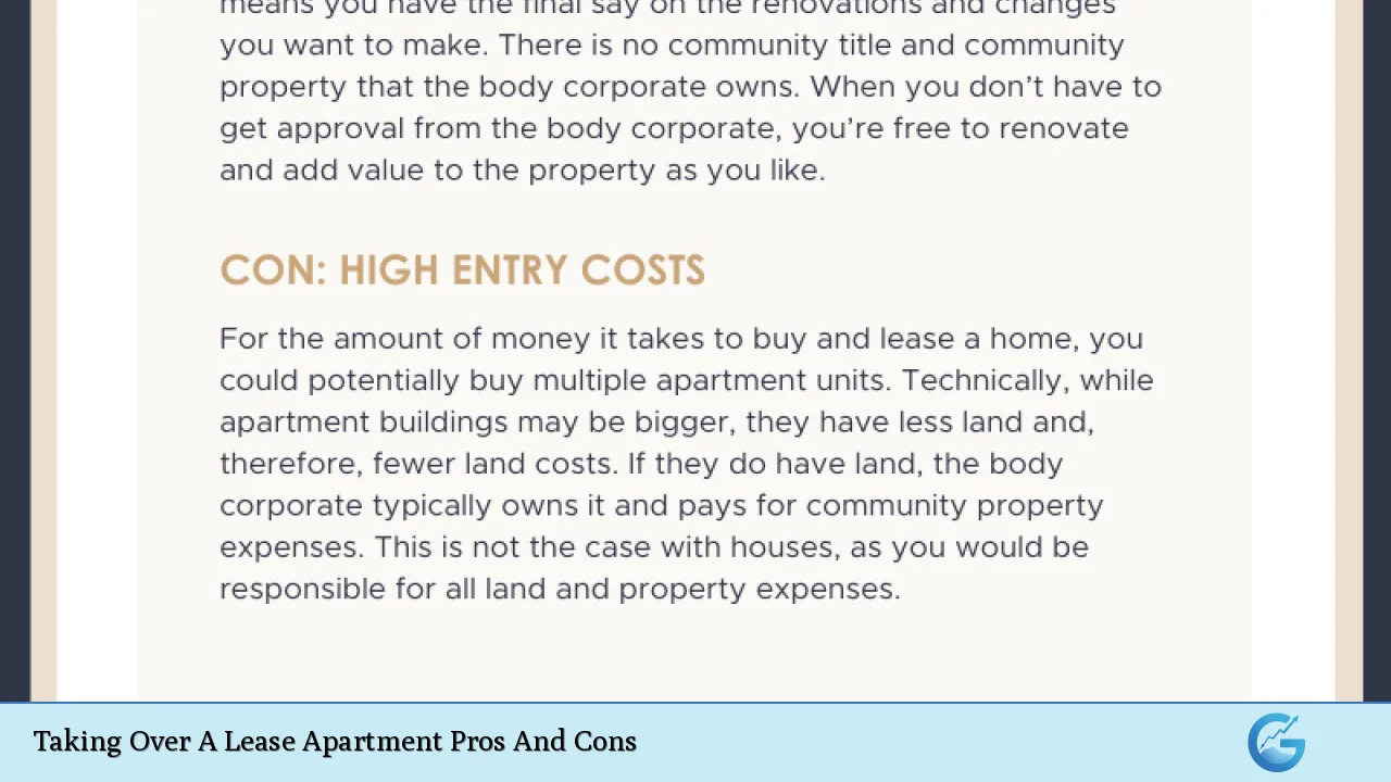 Taking Over A Lease Apartment Pros And Cons