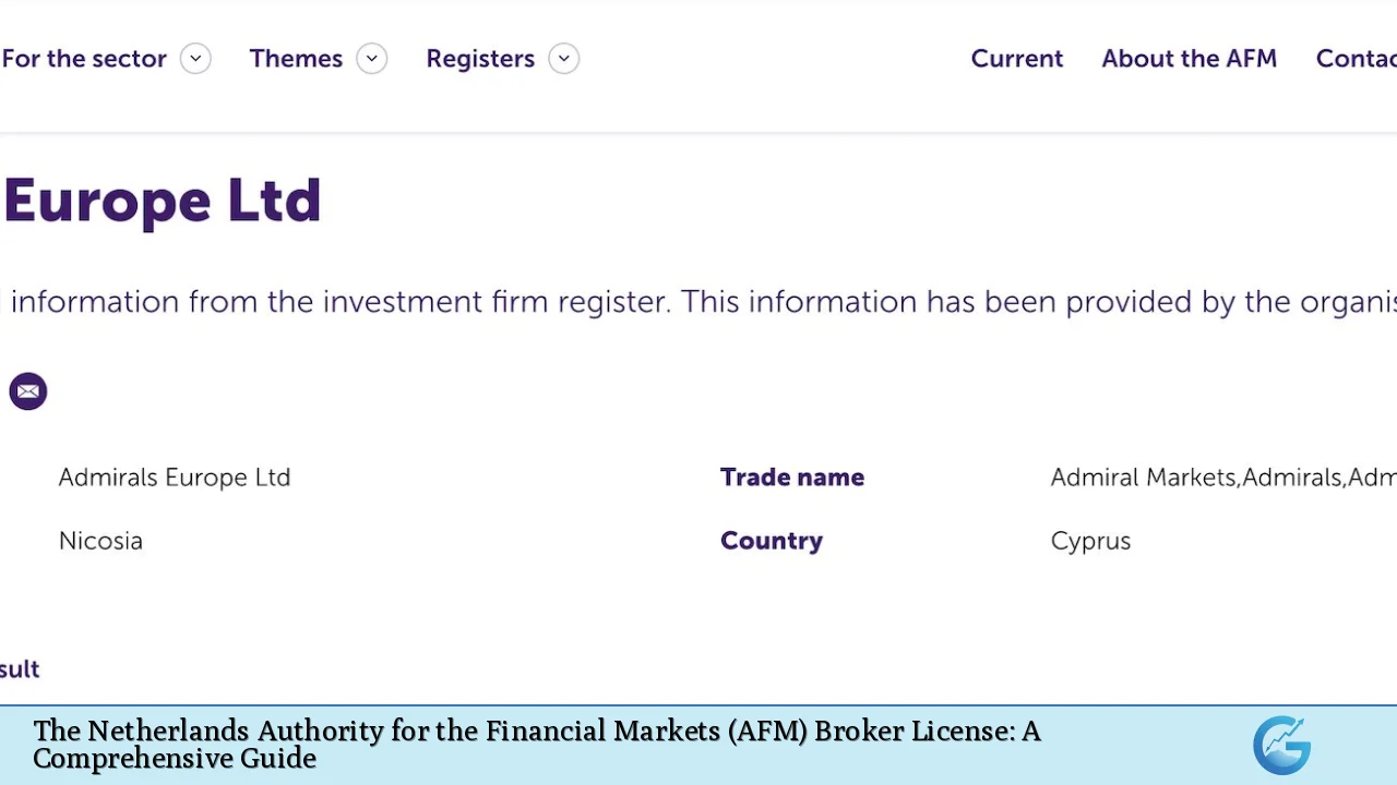 The Netherlands Authority for the Financial Markets (AFM) Broker License: A Comprehensive Guide