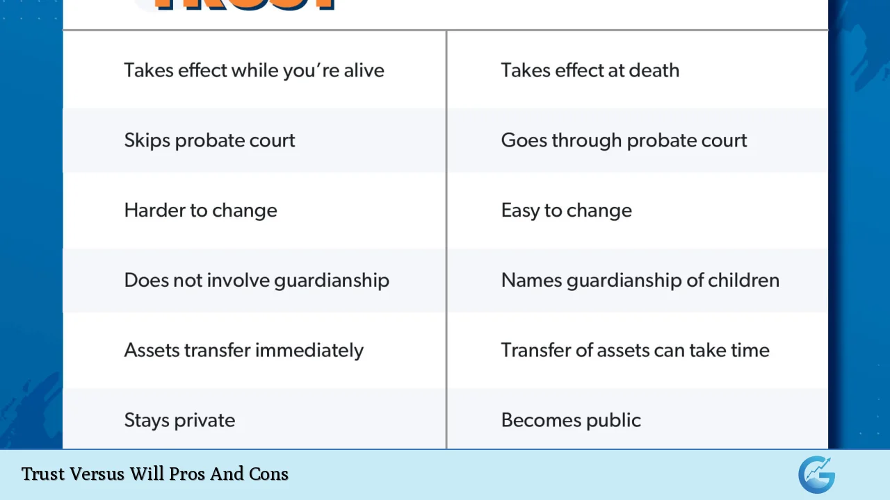 Trust Versus Will Pros And Cons